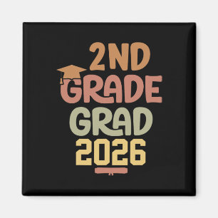 2nd Grade Grad Cl Of 2026 Graduation Bold Cosy Col Magnet