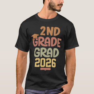2nd Grade Grad Cl Of 2026 Graduation Bold Cosy Col T-Shirt