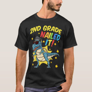 2nd Grade Graduation  Rex Dinosaur 2nd Grade Naile T-Shirt