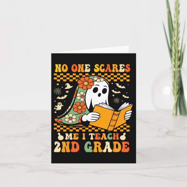 2nd Grade Halloween Teacher Educator Second Grade  Card (Front)