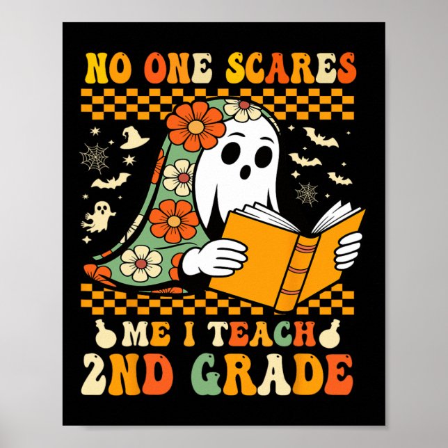 2nd Grade Halloween Teacher Educator Second Grade  Poster (Front)