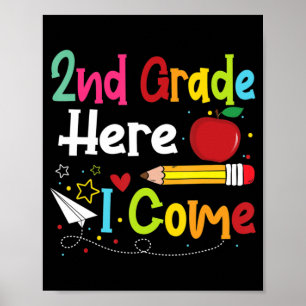 2nd Grade Here I Come Teacher Back To School Boys Poster