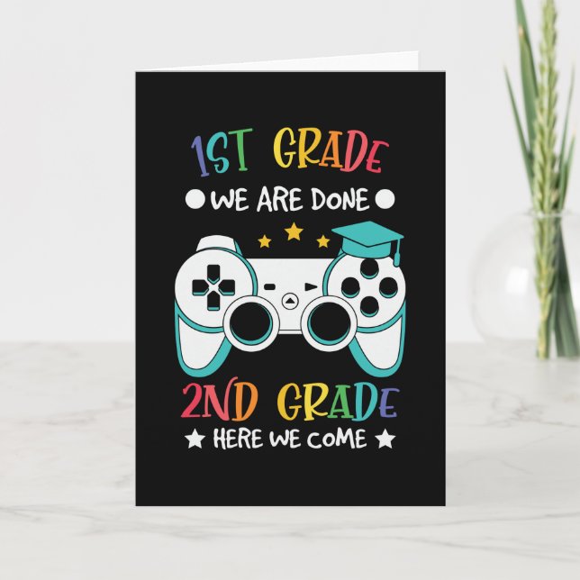 2nd Grade Here We Come Video Game Back to School Card (Front)