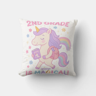 2nd Grade is Magical Unicorn Back to School Cushion