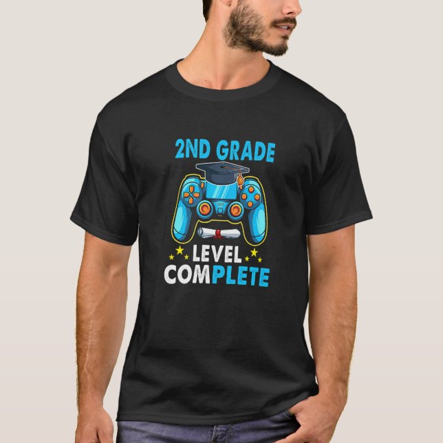 2nd Grade Level Complete Class Video Game Senior 2 T-Shirt (Front)