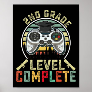 2nd Grade Level Complete Gamer 2nd Grade Graduatio Poster