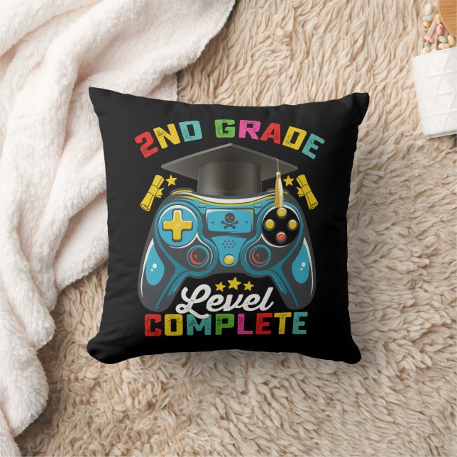 2nd Grade Level Complete Graduation Gaming Gamer Cushion (Blanket)