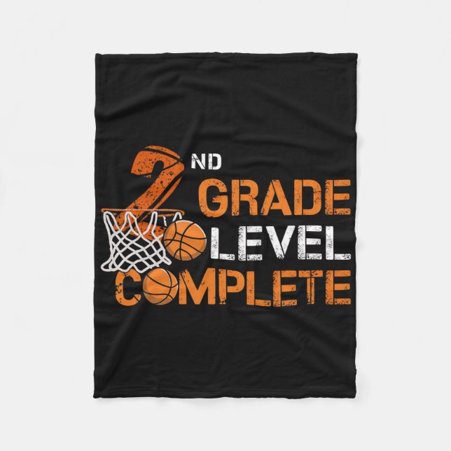 2nd Grade Level Complete Sketll Last Day Of School Fleece Blanket (Front)