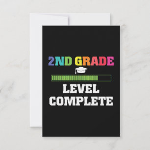 2ND Grade Level Complete Video Gamer Graduate Gift Thank You Card