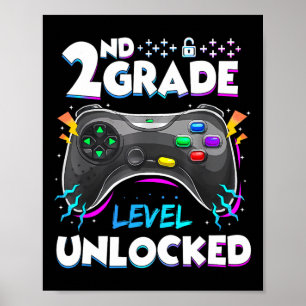 2nd Grade Level Unlocked Back To School First Day Poster