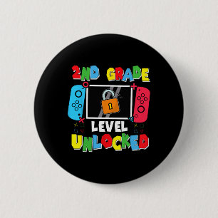 2nd Grade Level Unlocked Ck To School First Day Ga 6 Cm Round Badge