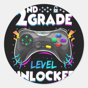 2nd Grade Level Unlocked Ck To School First Day Ga Classic Round Sticker