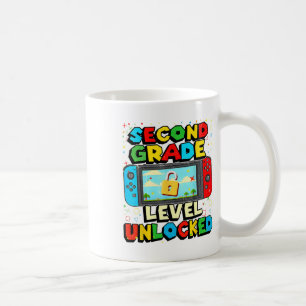 2nd Grade Level Unlocked Funny Gamer Boys Back To Coffee Mug