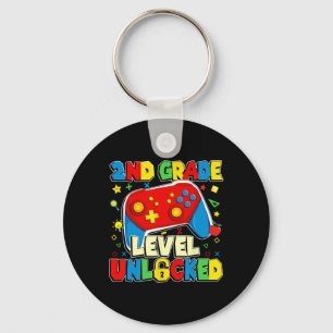 2nd Grade Level Unlocked Funny Gamer Boys Ck To Sc Key Ring