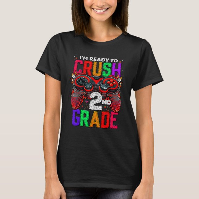2nd Grade Level Unlocked Game On 2nd Grade Back To T-Shirt (Front)