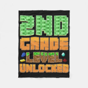 2nd Grade Level Unlocked Gamer Ck To School Design Fleece Blanket