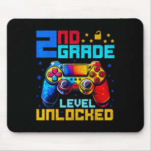 2nd Grade Level Unlocked Gamer First Day Of School Mouse Pad