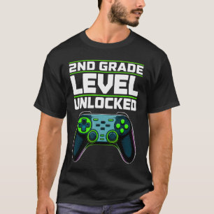 2nd Grade Level Unlocked Gaming Controller Back to T-Shirt