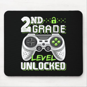 2nd Grade Level Unlocked Video Game Back To School Mouse Pad