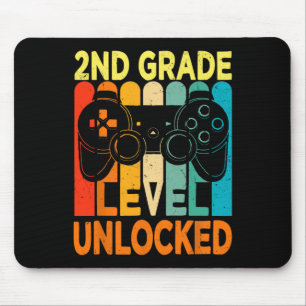 2nd Grade Level Unlocked Video Game Back To School Mouse Pad