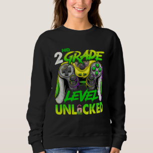 2nd Grade Level Unlocked Video Game Back to School Sweatshirt