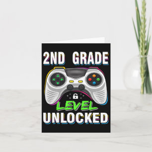 2nd Grade Level Unlocked Video Game Byck To School Card