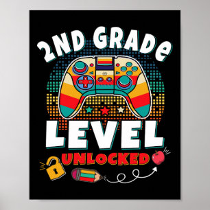 2nd Grade Level Unlocked Video Game Byck To School Poster