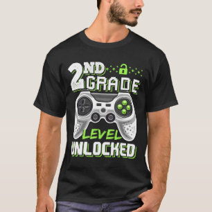 2nd Grade Level Unlocked Video Game Byck To School T-Shirt