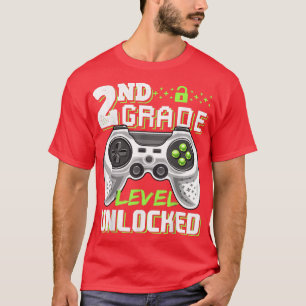 2nd Grade Level Unlocked Video Game Funny Back To  T-Shirt