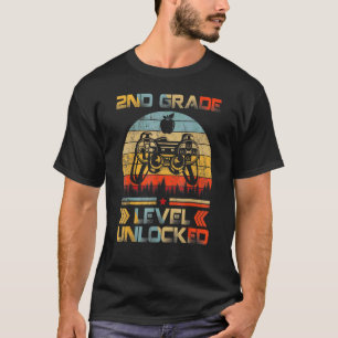 2nd Grade Level Unlocked Video Gamer Back To Schoo T-Shirt