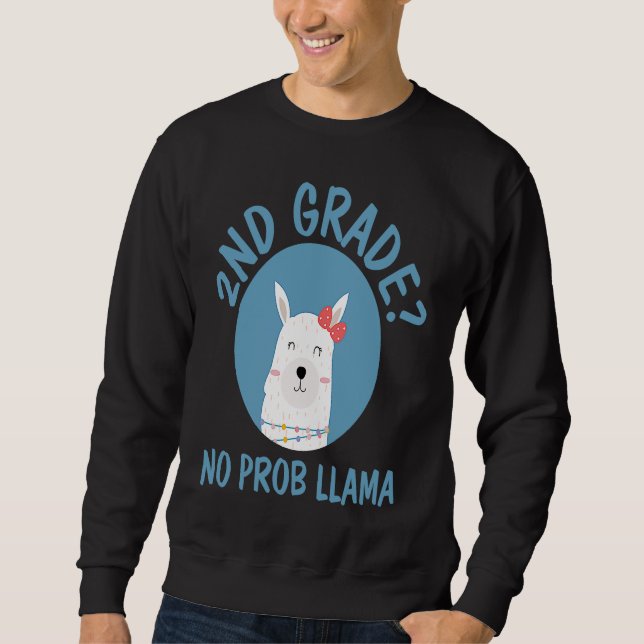 2nd Grade Llama  Teacher Student Back To School Sweatshirt (Front)