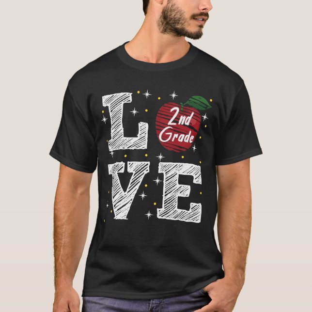 2nd grade love apple T-Shirt (Front)
