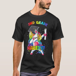 2nd Grade Nailed It Dabbing Rainbow Unicorn T-Shirt