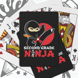 2nd Grade Ninja Kick First Day Back To School Playing Cards