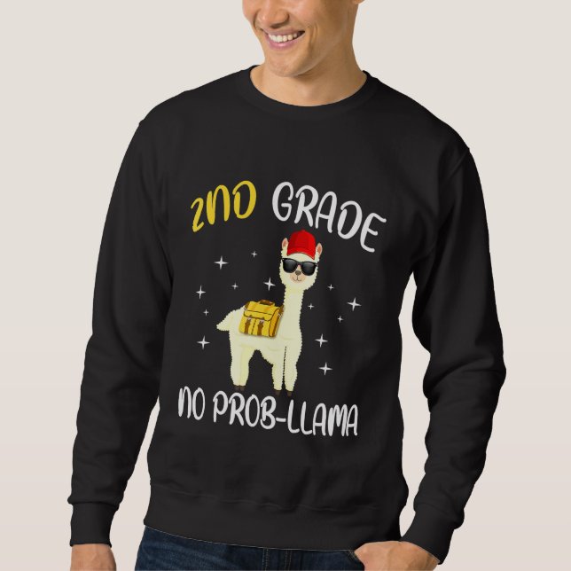 2nd Grade No Prob Llama Back To School Sweatshirt (Front)