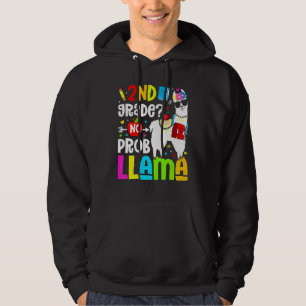 2nd Grade No Prob Llama Teacher Student Back To Sc Hoodie