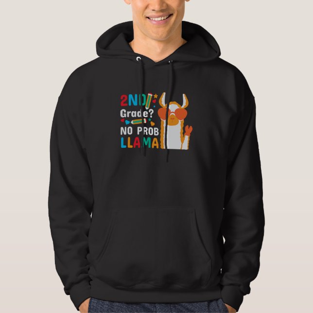 2nd Grade No Problem Llama Hoodie (Front)