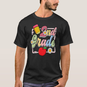 2nd Grade Pencil Apple Student Teacher Back To Sch T-Shirt