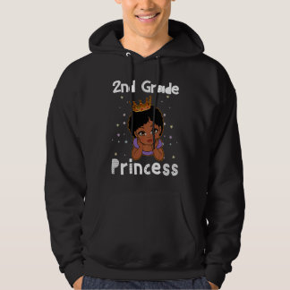 2nd Grade Princess Black Girl Hello 2nd grade Afro Hoodie