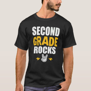 2nd Grade Rocks  Back To School Music Teacher Stud T-Shirt