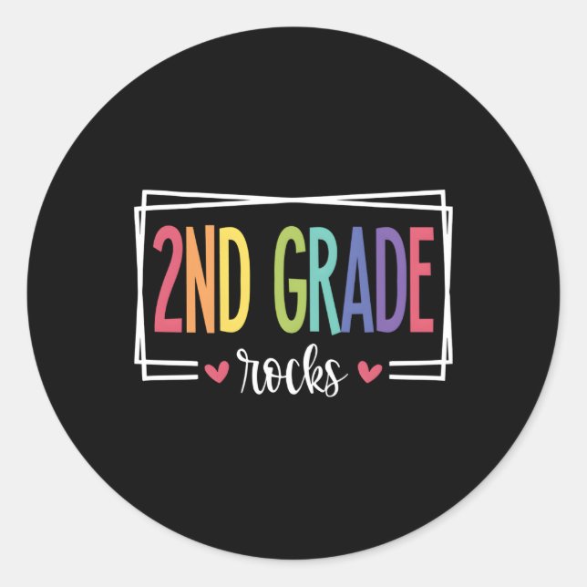 2Nd Grade Rocks First Day Of School Welcome Back T Classic Round Sticker (Front)
