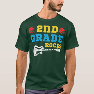 2nd Grade Rocks Guitar Back School Second Grade 2n T-Shirt