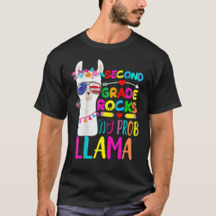 2nd Grade Rocks No Prob Llama Teacher Back To Scho T-Shirt