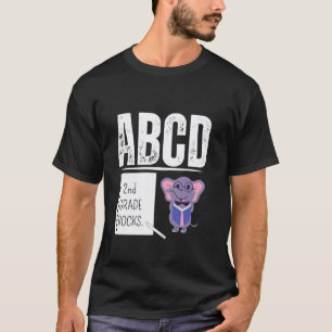 2nd GRADE ROCKS Pencil ABCD Teacher Back To School T-Shirt