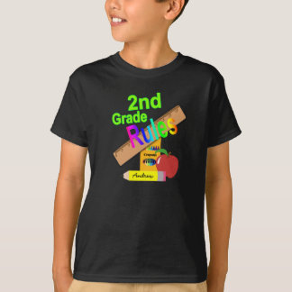 2nd Grade Rules In Green T-Shirt