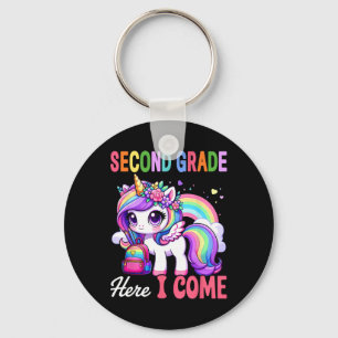 2nd Grade Shirts For Girls Unicorn Second Grade He Key Ring