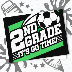 2nd Grade Soccer Football First Day Back To School Postcard
