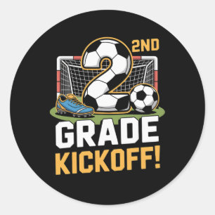 2nd Grade Soccer Kickoff Ck To School Kids Second Classic Round Sticker