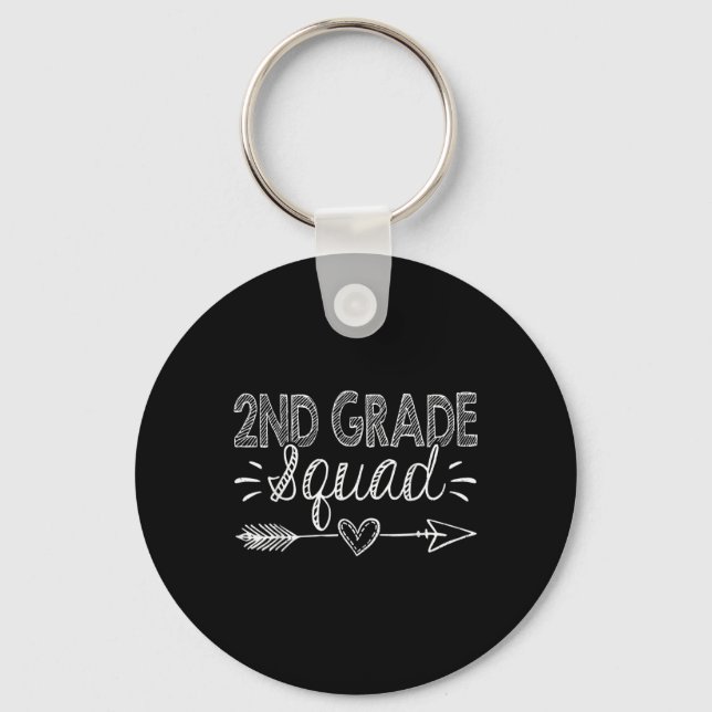 2nd Grade Squad 1st Day Of School Second Grade Tea Key Ring (Front)