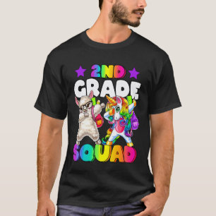 2nd Grade Squad Dabbing Unicorn Llama Back to Scho T-Shirt